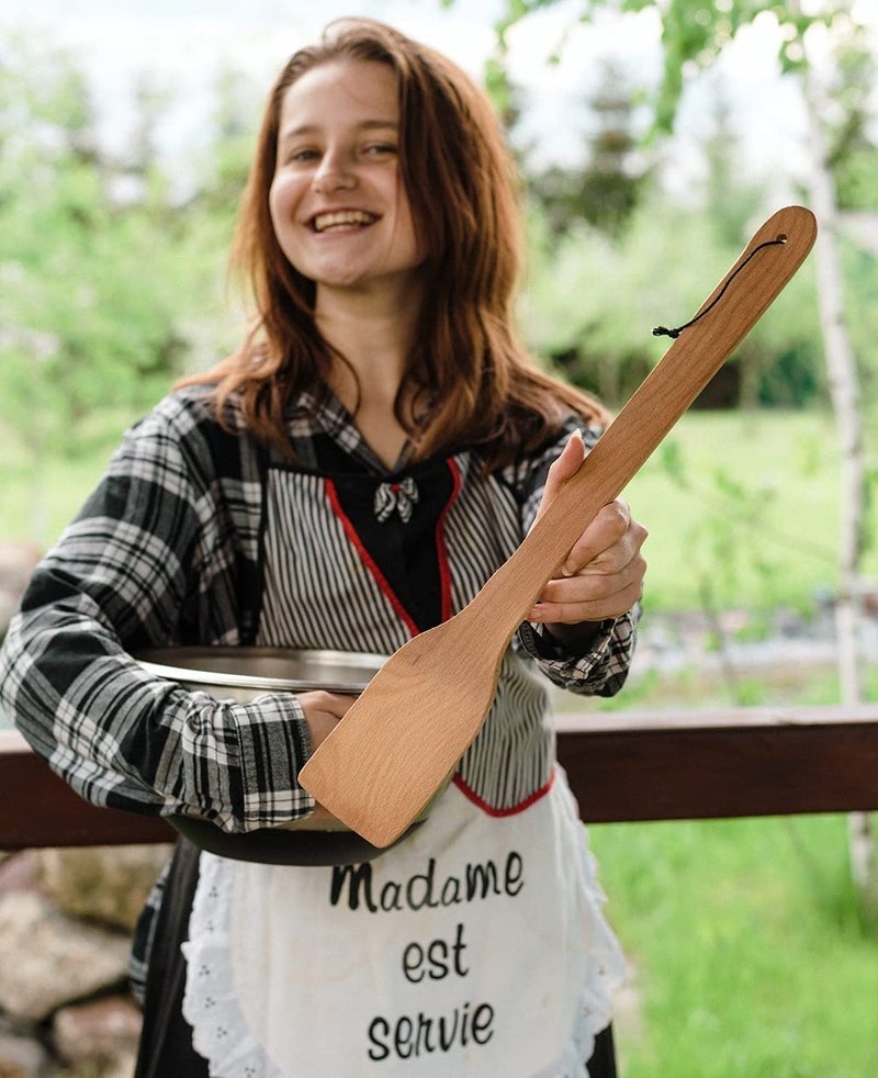 ECOSALL Large Wooden Spoon - 18-inch Heavy Duty Cajun Stir Paddle for Cooking in Big Pots & Wall DÃ©cor - Big Spoon For Brewing, Grill, Mixing, Stirring - Solid Natural Hard Wood Long Spatula. - Image 2